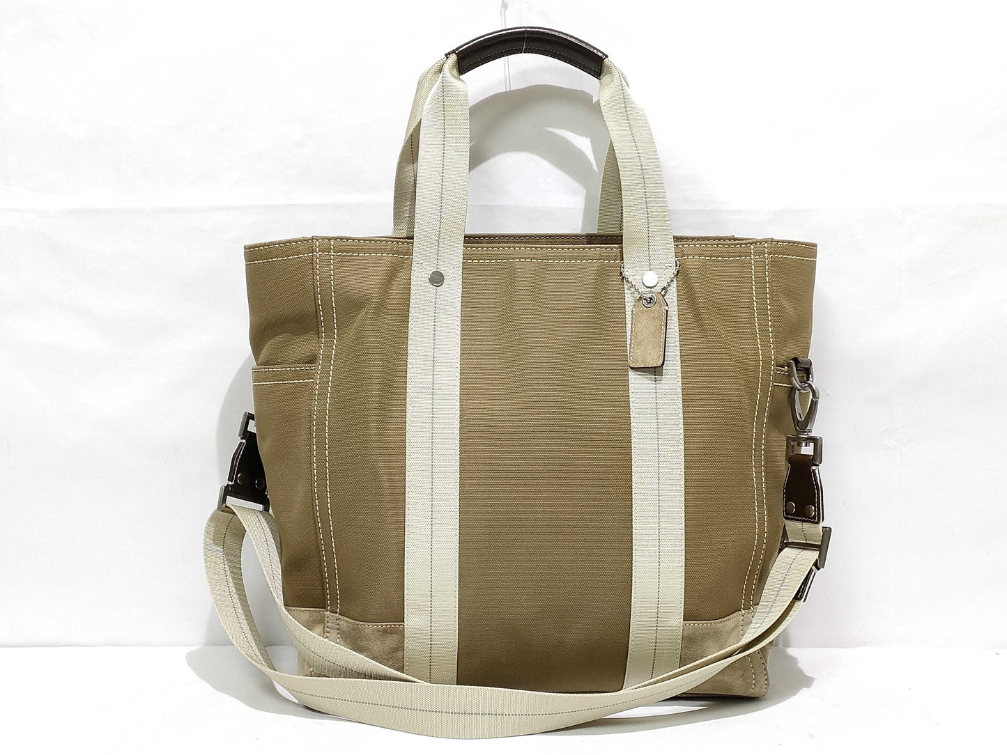 COACH Tote Bag Business 2way Canvas Suede Tote Bag