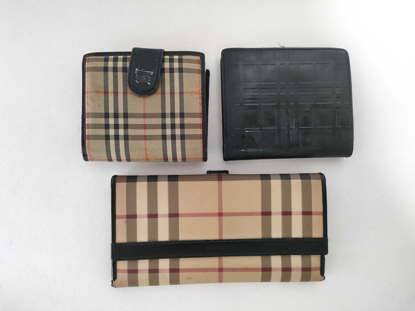 BURBERRY Check Wallet 3 Piece Wallet