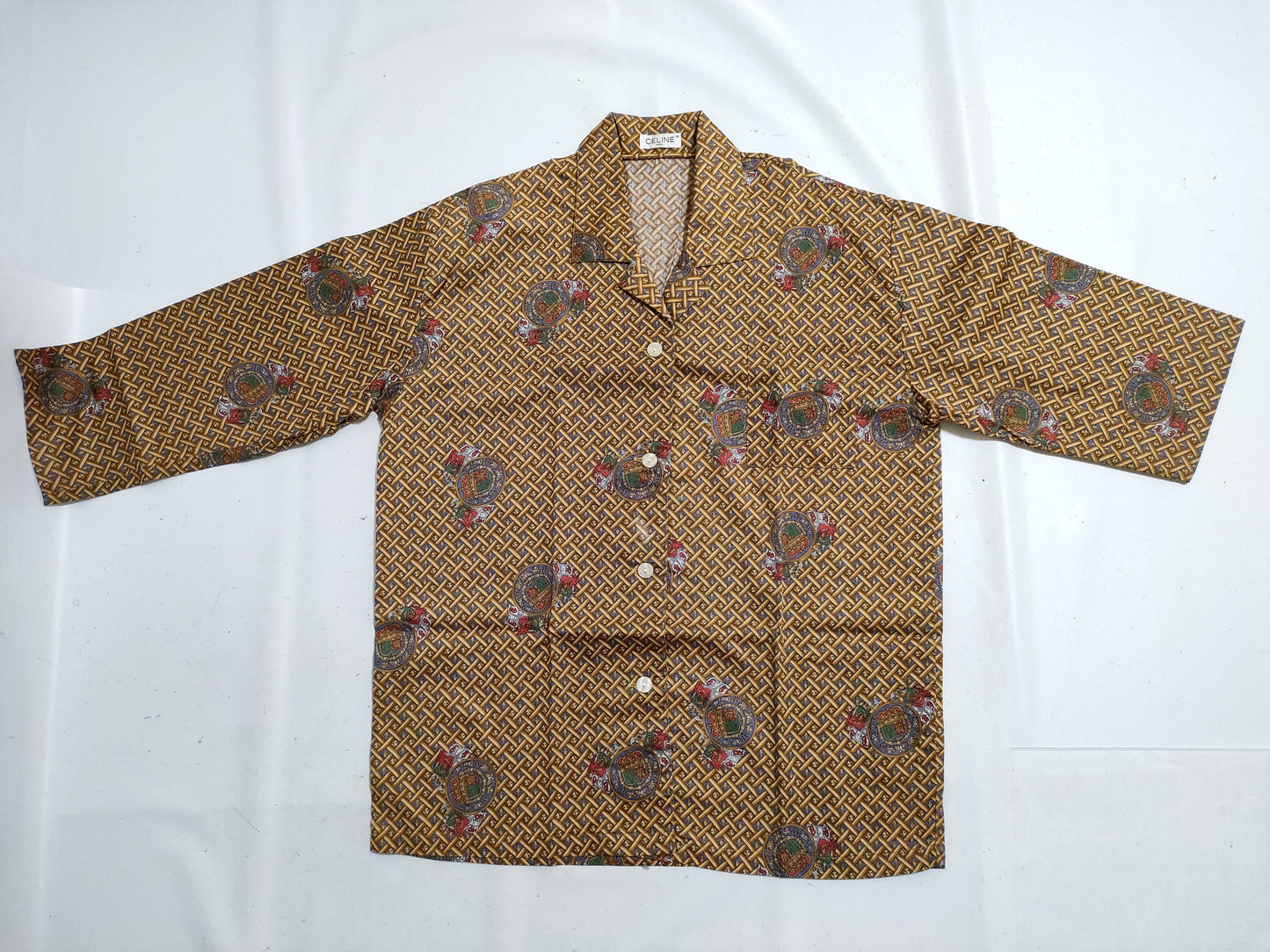 CELINE Triomphe logo button gold pattern set shirt pants other apparel