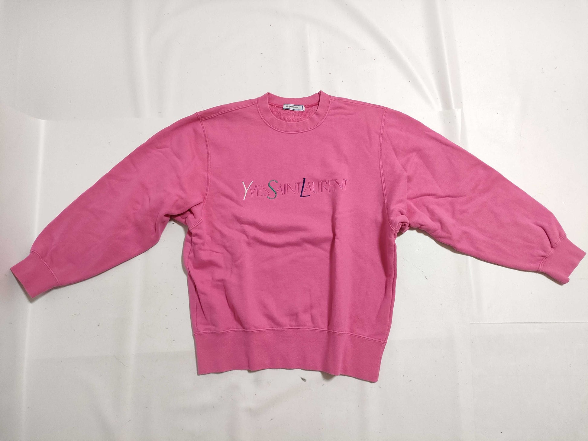 Yves Saint Laurent logo embroidered sweatshirt top