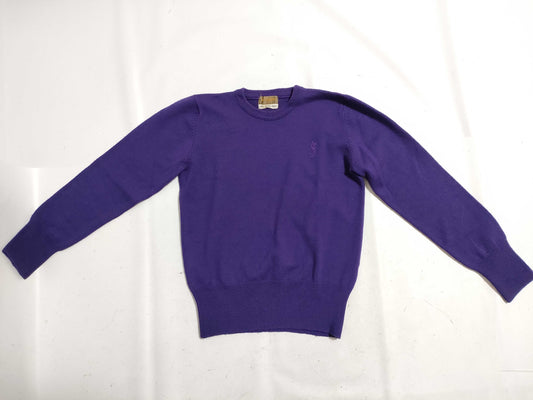 Yves Saint Laurent YSL logo embroidered knit top
