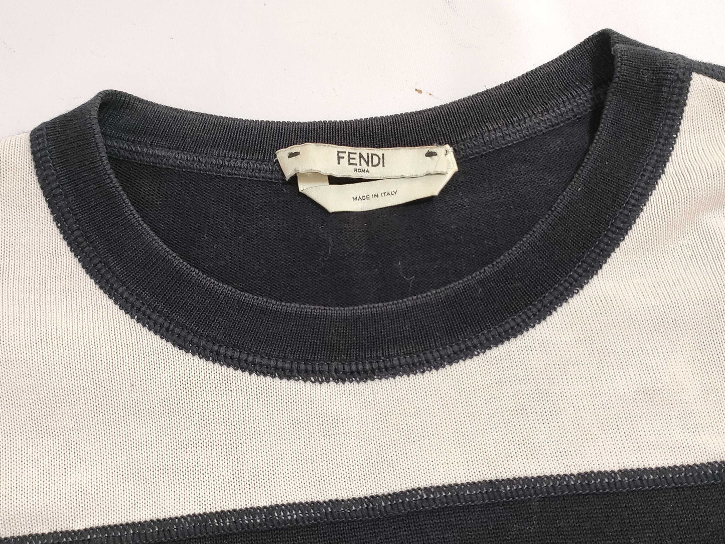 FENDI FENDI Current Tag Logo Knit Black Top