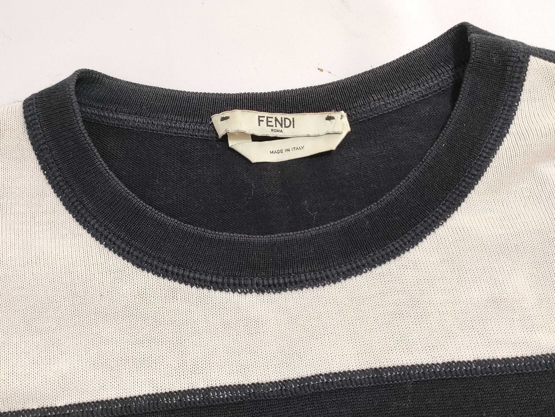 FENDI FENDI Current Tag Logo Knit Black Top