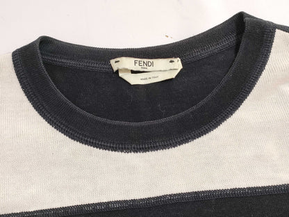 FENDI FENDI Current Tag Logo Knit Black Top