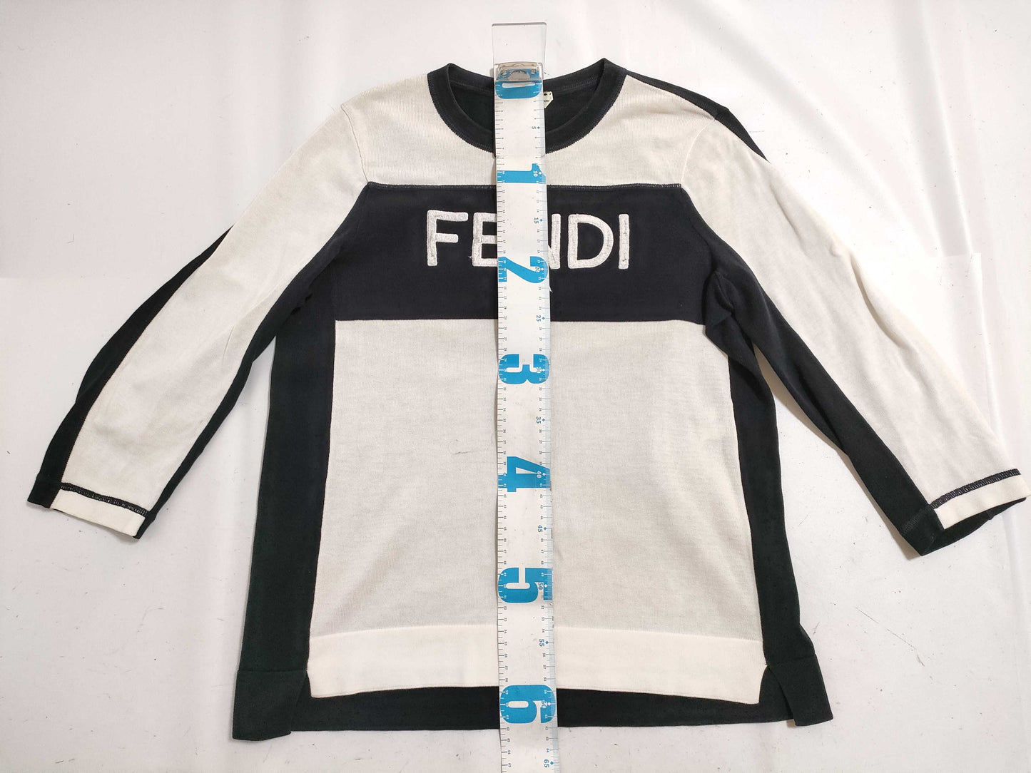 FENDI FENDI Current Tag Logo Knit Black Top