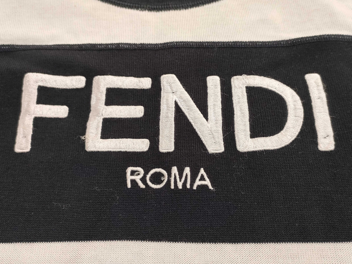 FENDI FENDI Current Tag Logo Knit Black Top