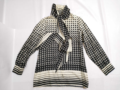 GUCCI GG pattern Gucci bow tie blouse silk top