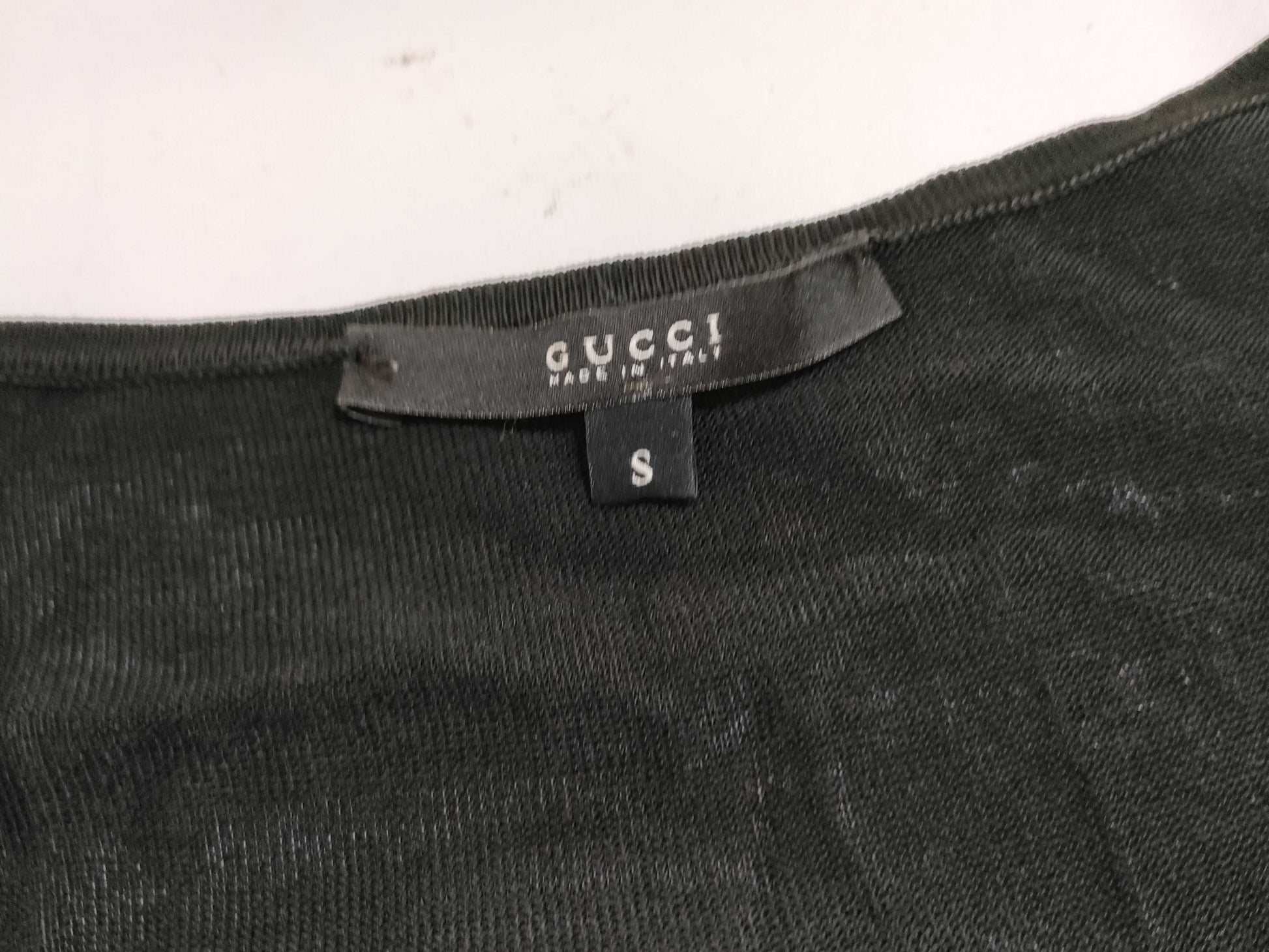 GUCCI Ruffle Knit Top in Black with Silver Hardware