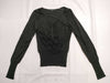 GUCCI Ruffle Knit Top in Black with Silver Hardware