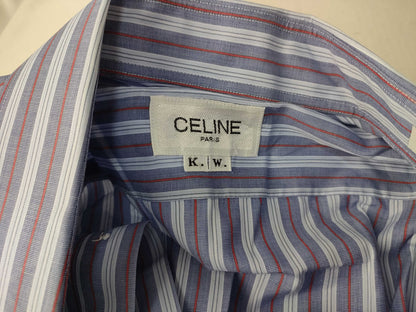 CELINE CELINE Logo Embroidered Striped Shirt Top