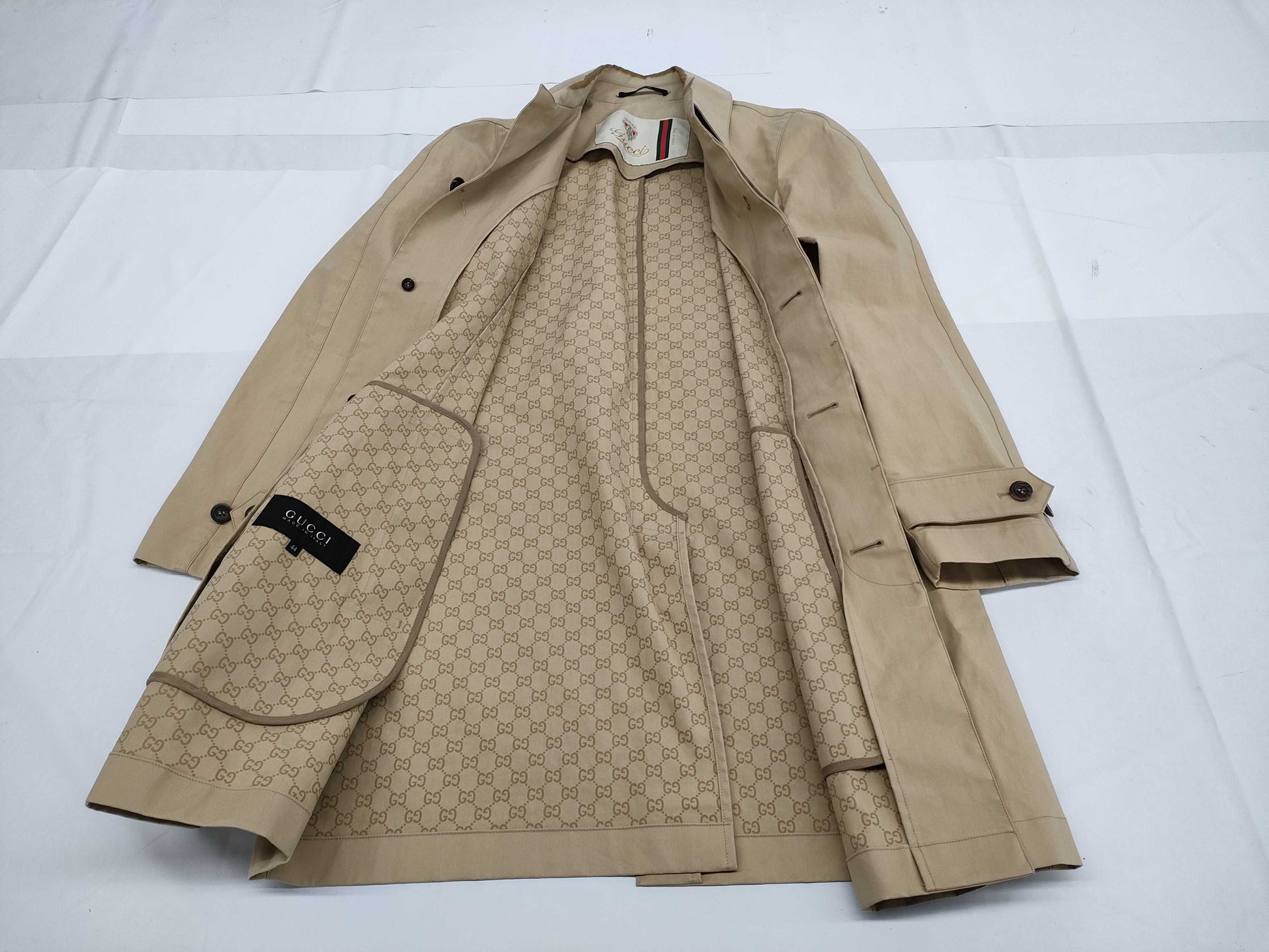 GUCCI Lined GG Pattern Gucci Coat Beige GG Coat