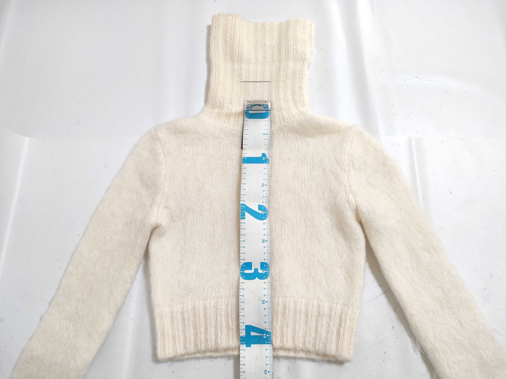 SAINT LAURENT PARIS Mohair Wool Cropped Knit Top