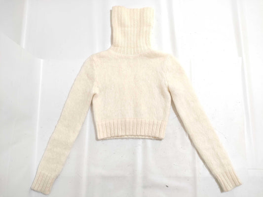 SAINT LAURENT PARIS Mohair Wool Cropped Knit Top