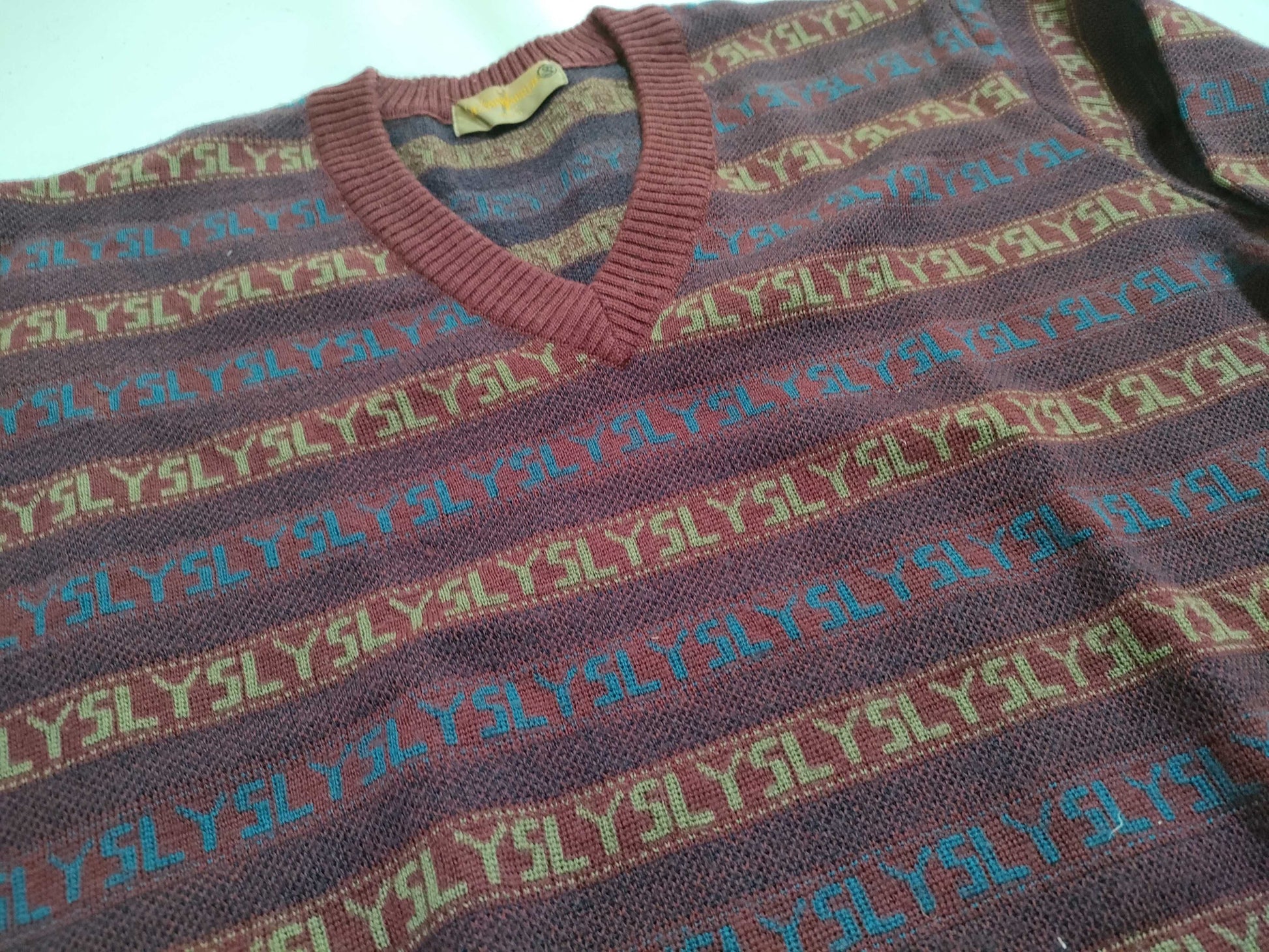 Yves Saint Laurent YSL logo knit top