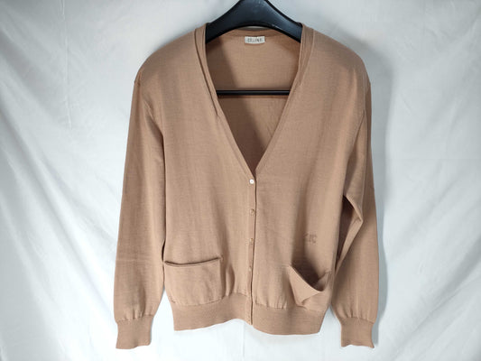 CELINE Phoebe Period Triomphe Embroidery Celine Knit Cardigan Embroidery Phoebe Philo Tops