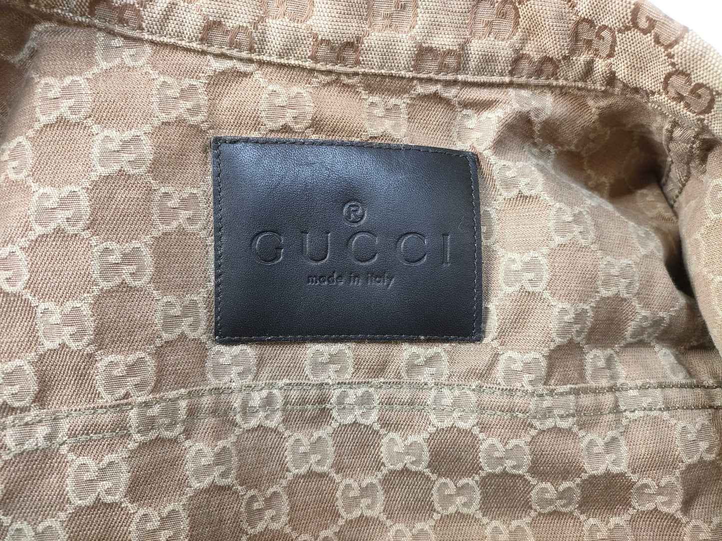GUCCI Men's GG Pattern Gucci Denim Jacket Jean Jacket