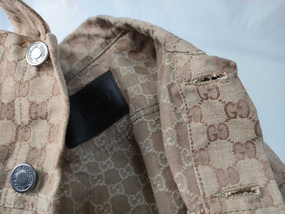 GUCCI Men's GG Pattern Gucci Denim Jacket Jean Jacket