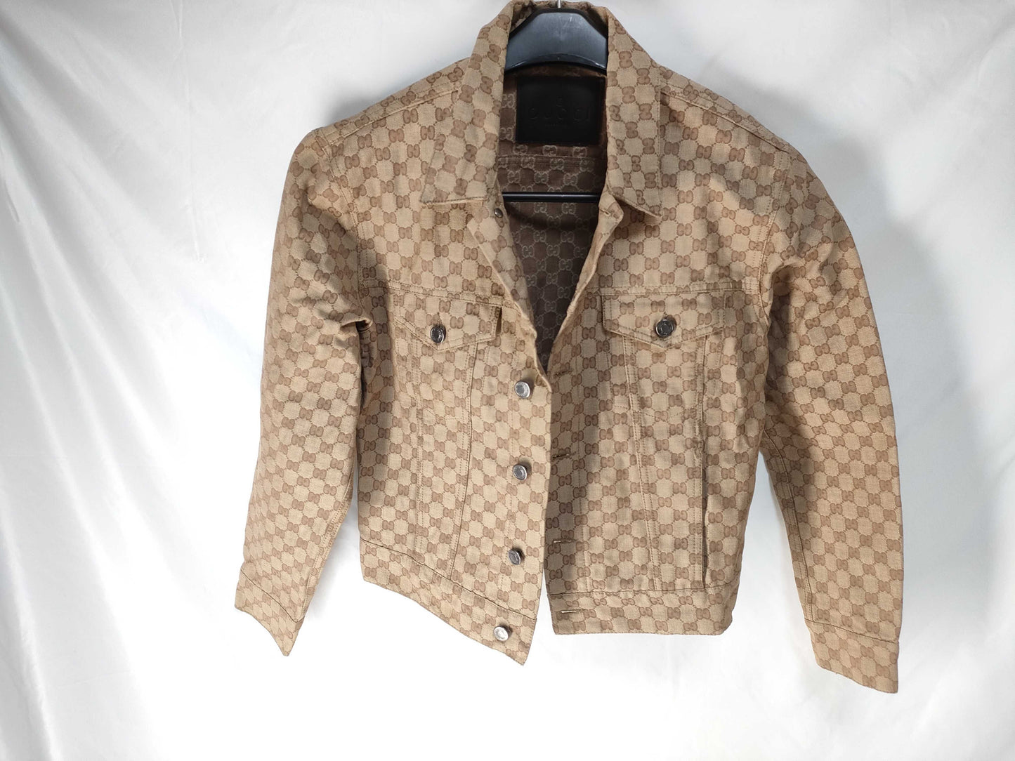 GUCCI Men's GG Pattern Gucci Denim Jacket Jean Jacket