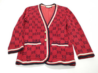 GUCCI GG Print Gucci Outer Jacket Gold Button Jacket