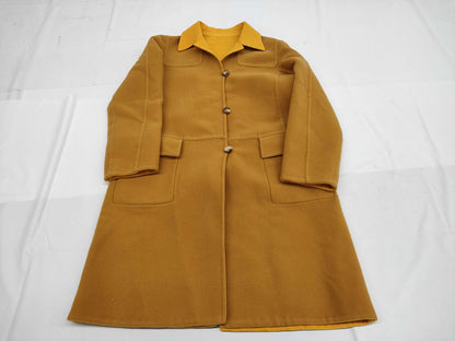 HERMES Reversible Double Face Cashmere Coat Long Cashmere Orange Yellow Coat