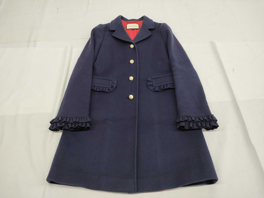 GUCCI Gucci Pearl Ruffle Coat Wool Coat