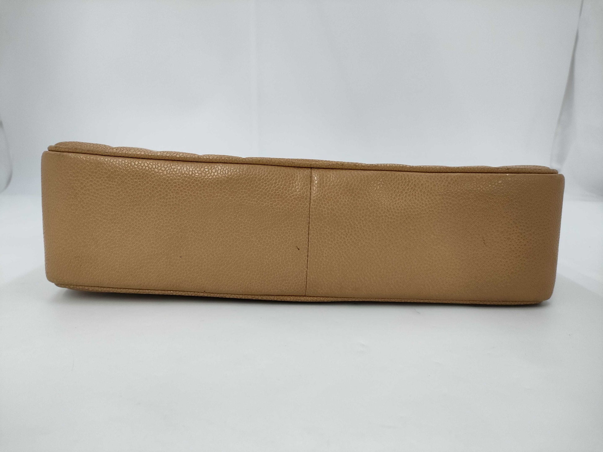 CHANEL Caviar Skin Mademoiselle Beige Shoulder Bag