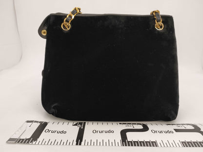 CHANEL Coco Mark Velor Chain Shoulder Bag Shoulder Bag