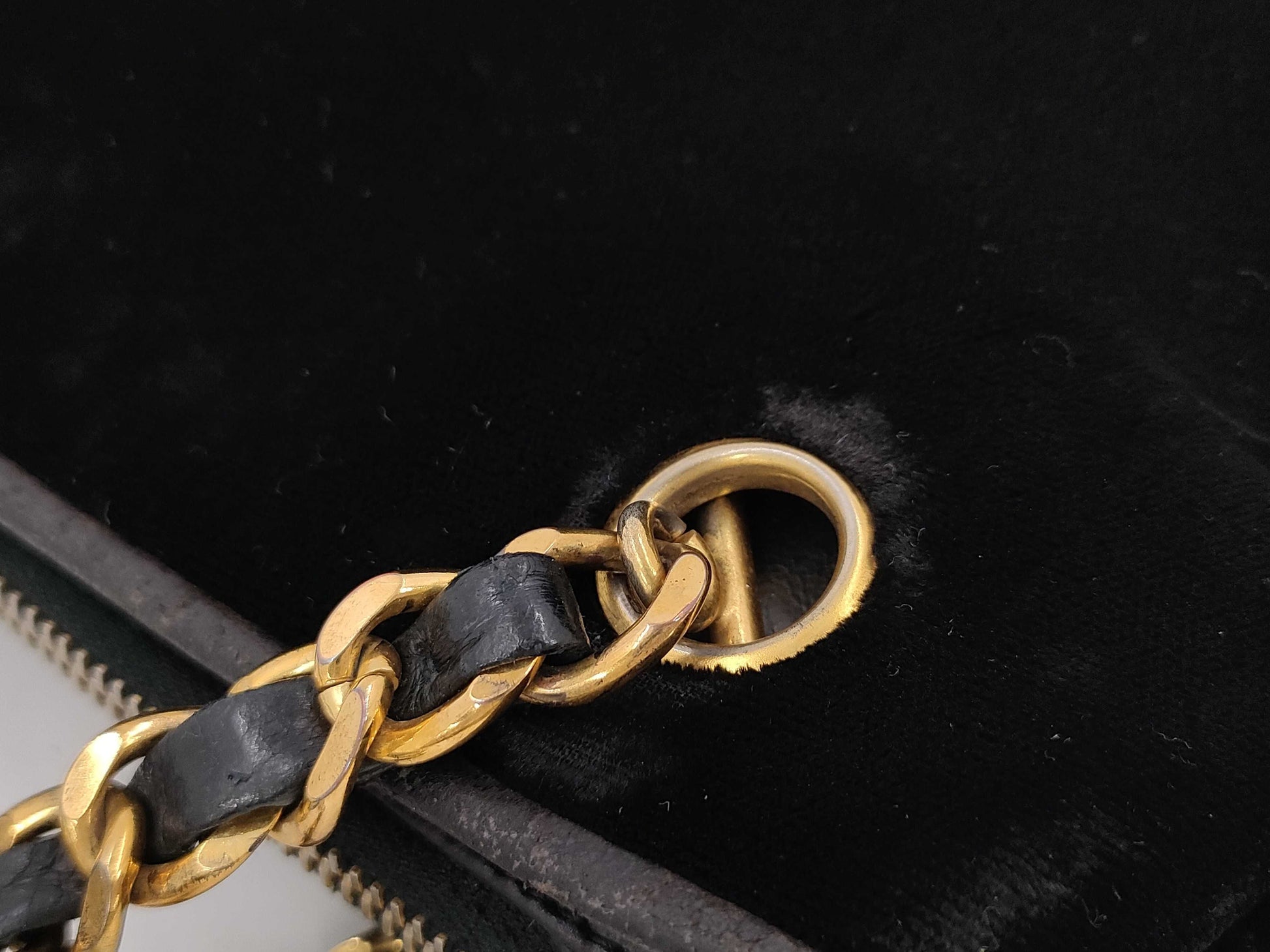 CHANEL Coco Mark Velor Chain Shoulder Bag Shoulder Bag