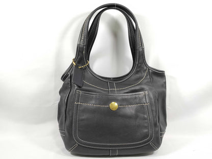 COACH Leather One Shoulder Bag Black Handbag