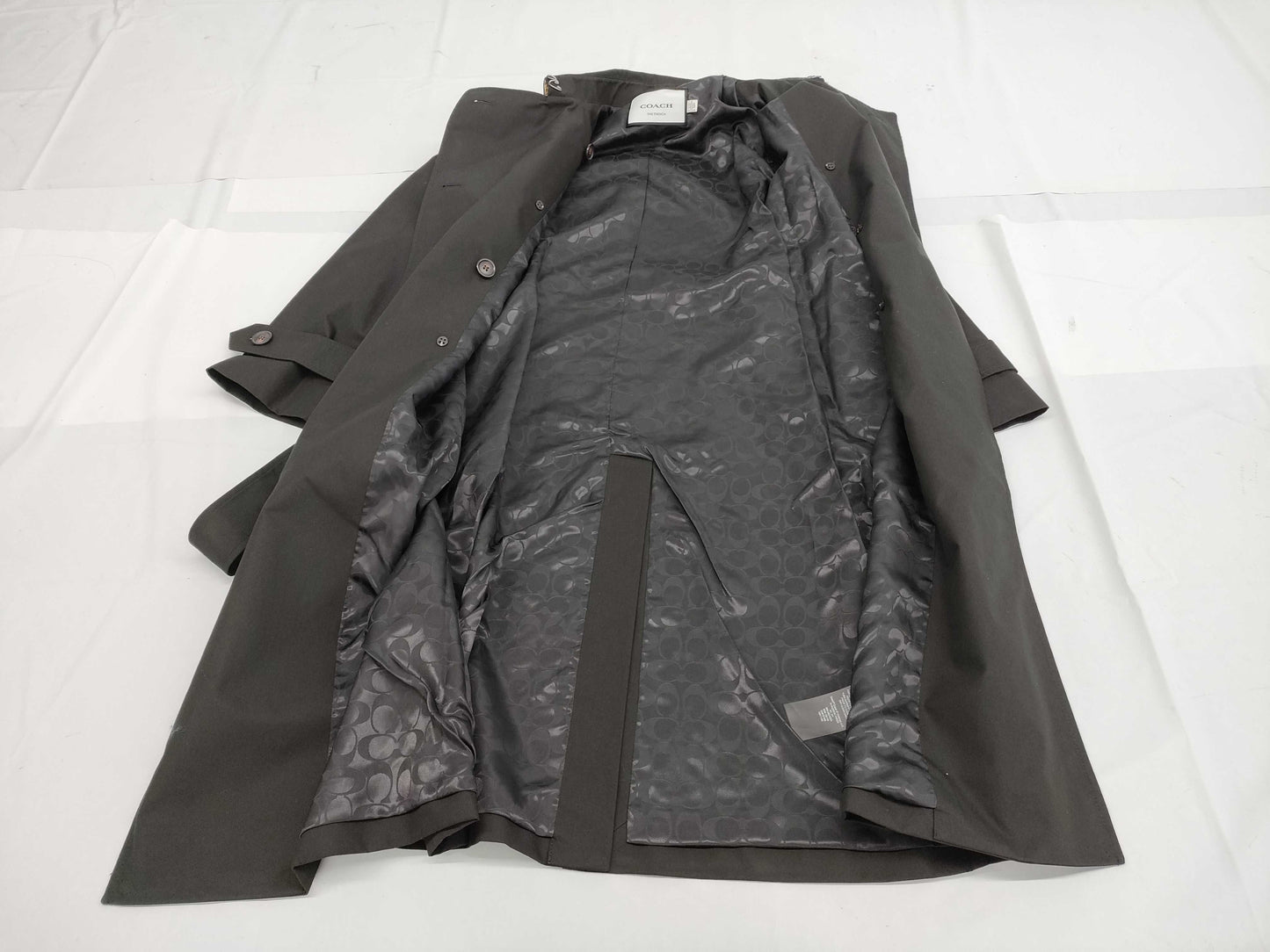 COACH Trench Coat CAC00 Black #S Coat