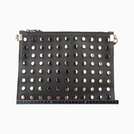 VERSACE Medusa Black Leather Shoulder Bag