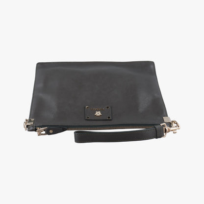 VERSACE Medusa Black Leather Shoulder Bag