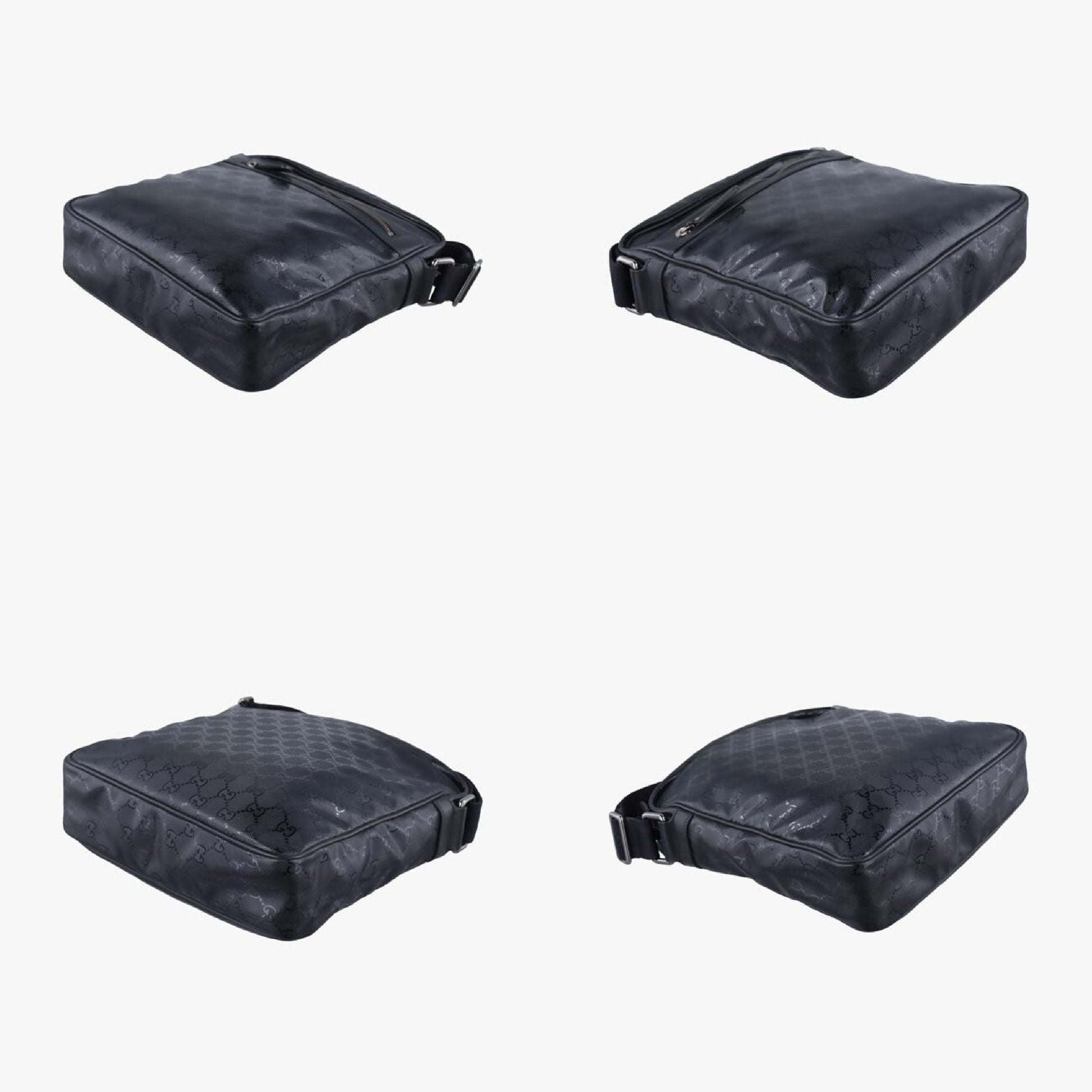 GUCCI GG Imprime Messenger Black PVC Coated Canvas 201448 C017038830 Shoulder Bag