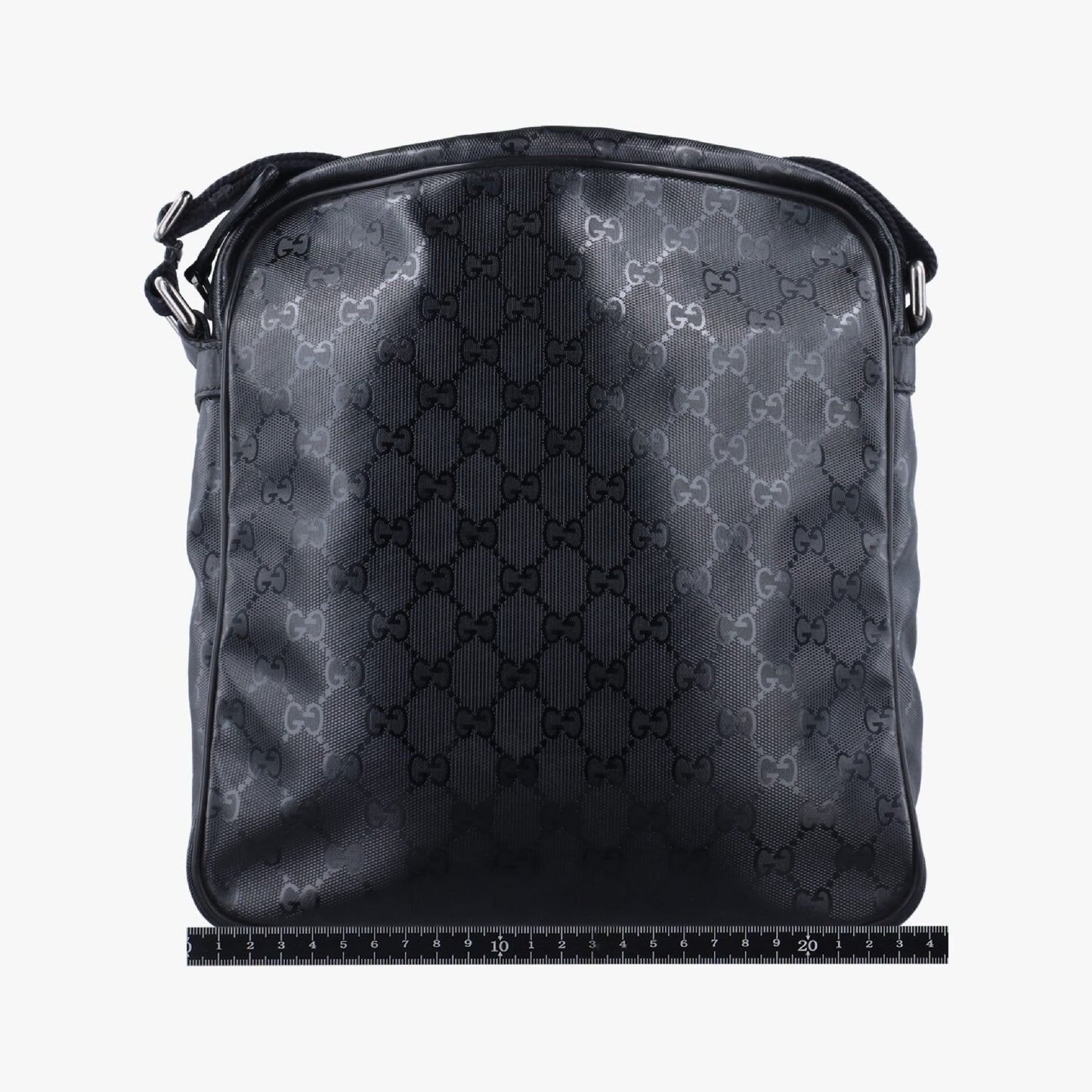 GUCCI GG Imprime Messenger Black PVC Coated Canvas 201448 C017038830 Shoulder Bag