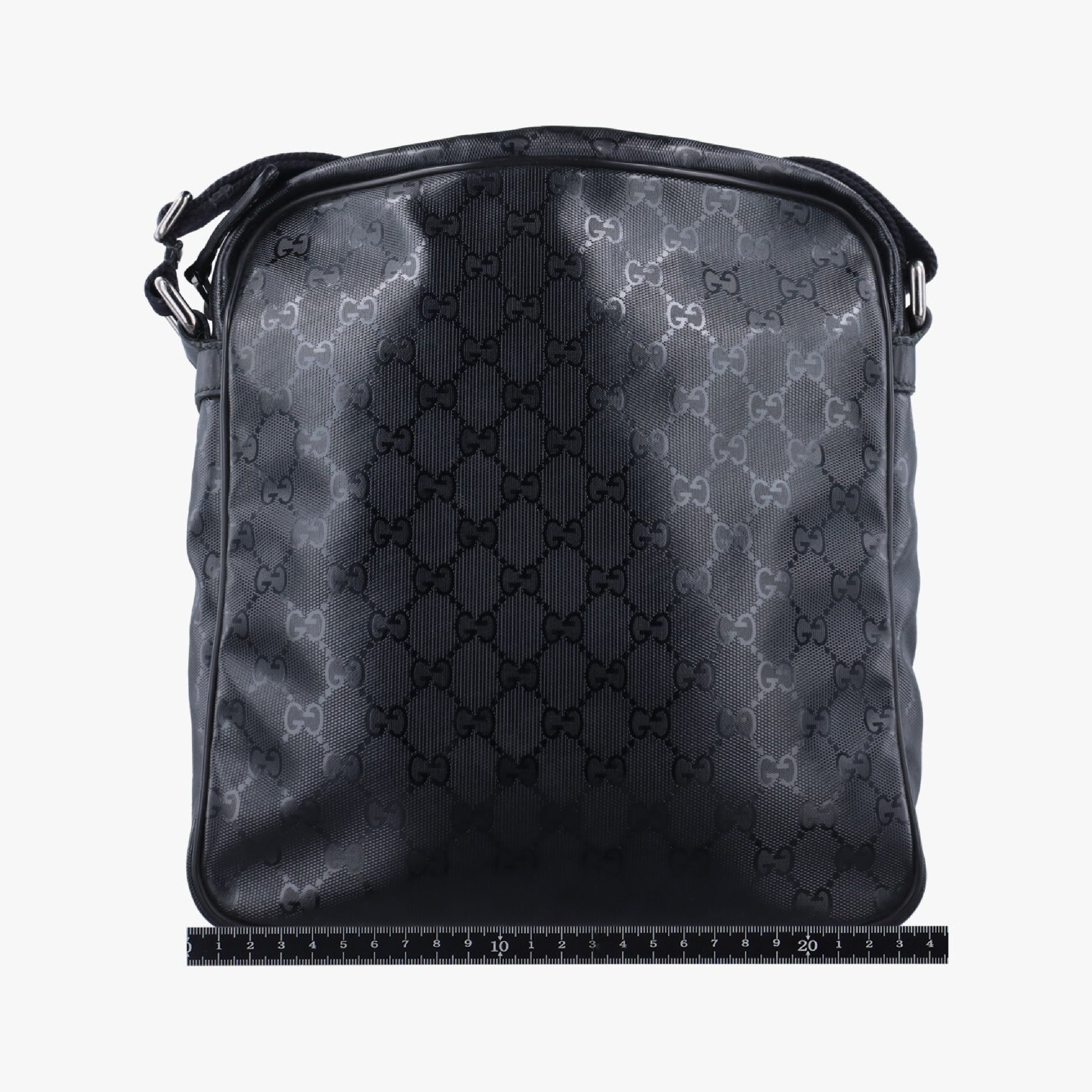 GUCCI GG Imprime Messenger Black PVC Coated Canvas 201448 C017038830 Shoulder Bag