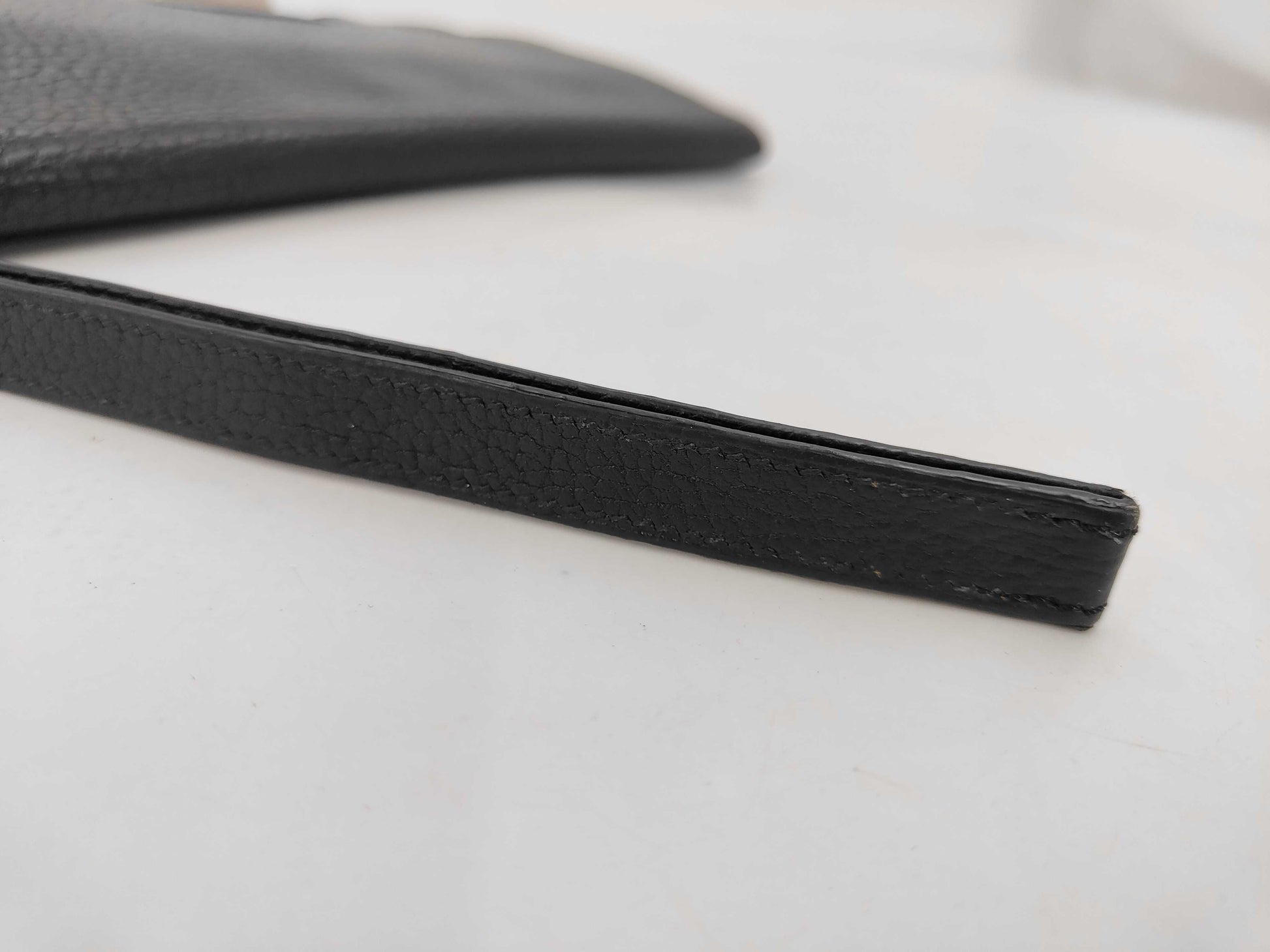 HERMES Leather Clutch Bag Black Silver Fittings Men's Clutch Bag