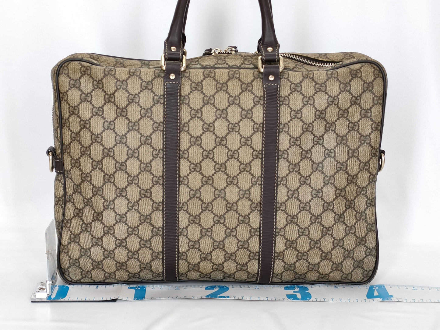 GUCCI GG Supreme GUCCI GG Pattern PVC Briefcase Leather Business Bag