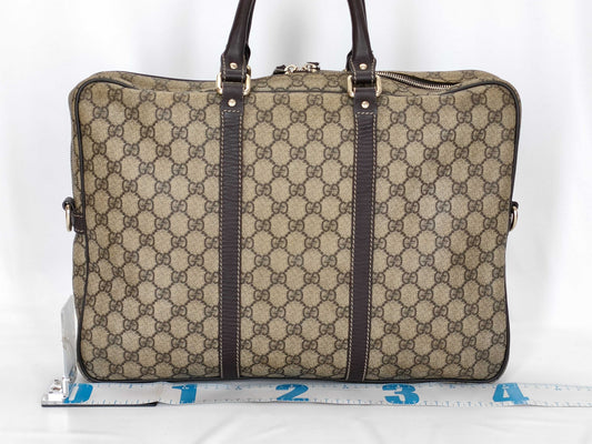GUCCI GG Supreme GUCCI GG Pattern PVC Briefcase Leather Business Bag