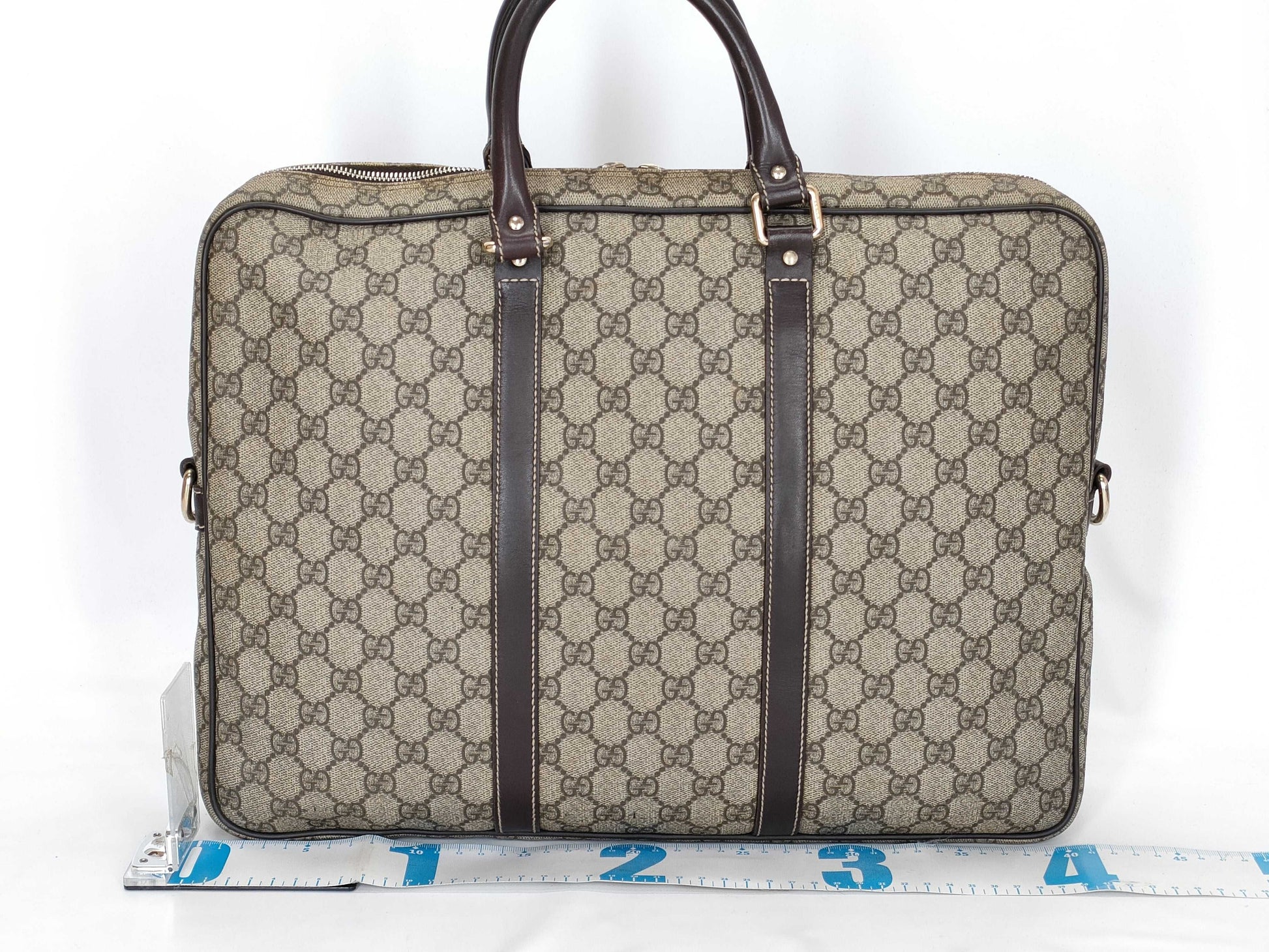 GUCCI GG Supreme GUCCI GG Pattern PVC Briefcase Leather Business Bag