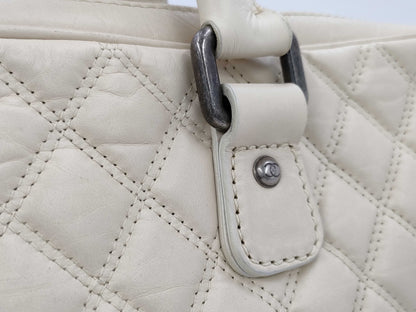 CHANEL CHANEL Matlasse Briefcase Leather Ivory Bag