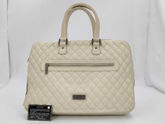 CHANEL CHANEL Matlasse Briefcase Leather Ivory Bag