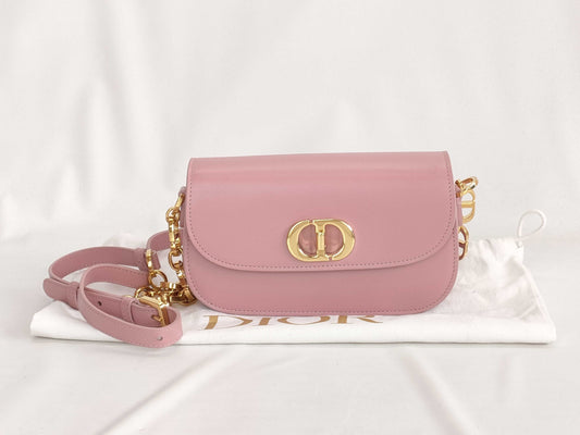Dior DIOR CD Logo Leather Chain Wallet Pink Shoulder Bag