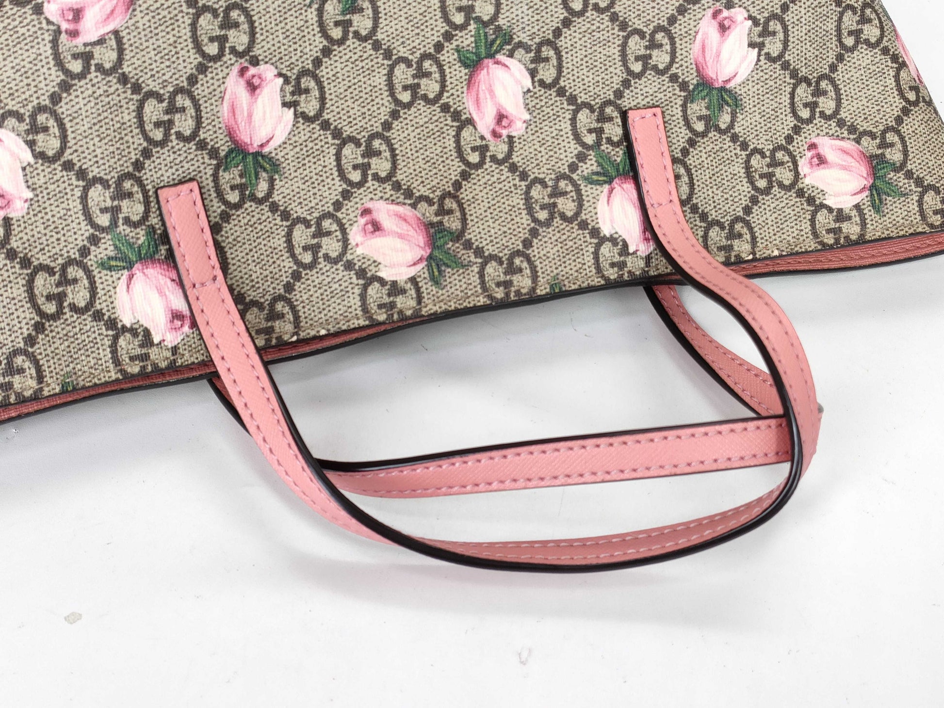 GUCCI GG Supreme GUCCI Gucci GG Pattern Floral Tote Bag Pink Tote Bag