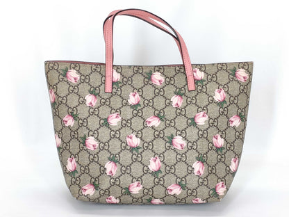 GUCCI GG Supreme GUCCI Gucci GG Pattern Floral Tote Bag Pink Tote Bag
