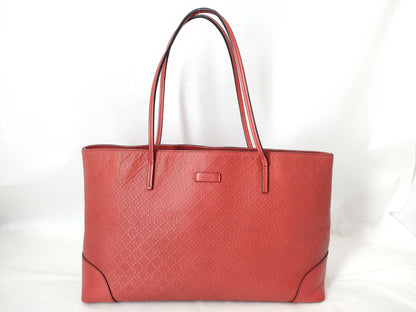 GUCCI Gucci Shima GUCCI Gucci Shima Line Leather Tote Bag Red Tote Bag