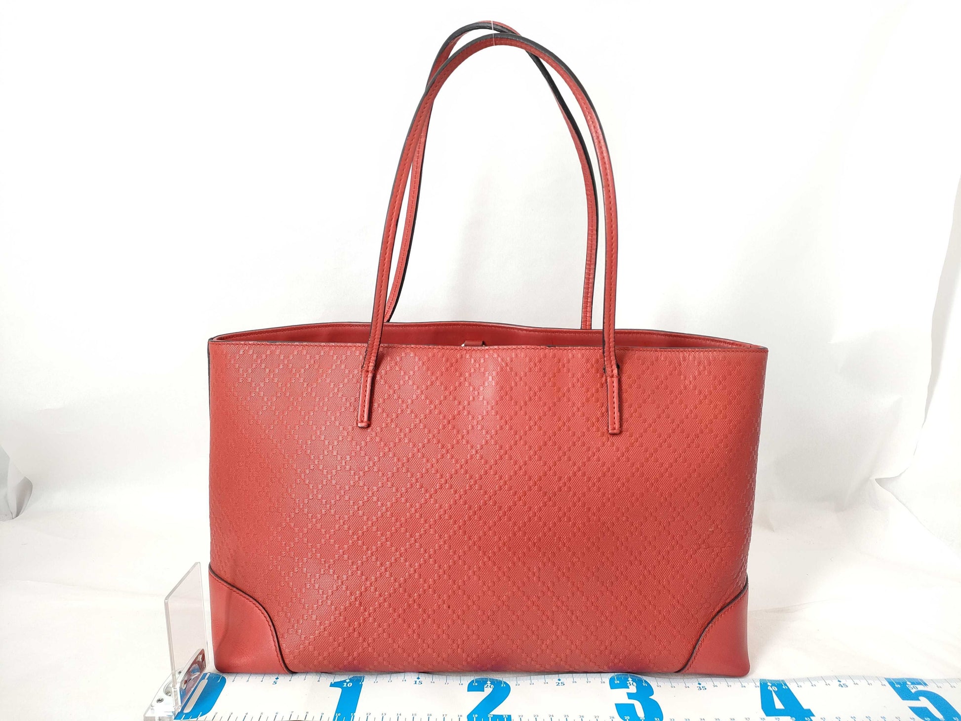 GUCCI Gucci Shima GUCCI Gucci Shima Line Leather Tote Bag Red Tote Bag