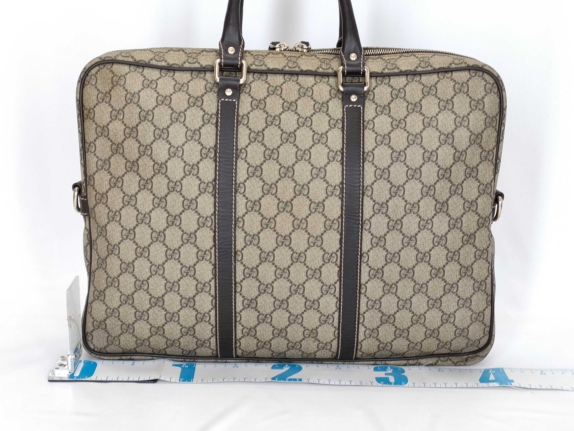 GUCCI GG Supreme GUCCI GG Pattern PVC Briefcase Leather Business Bag