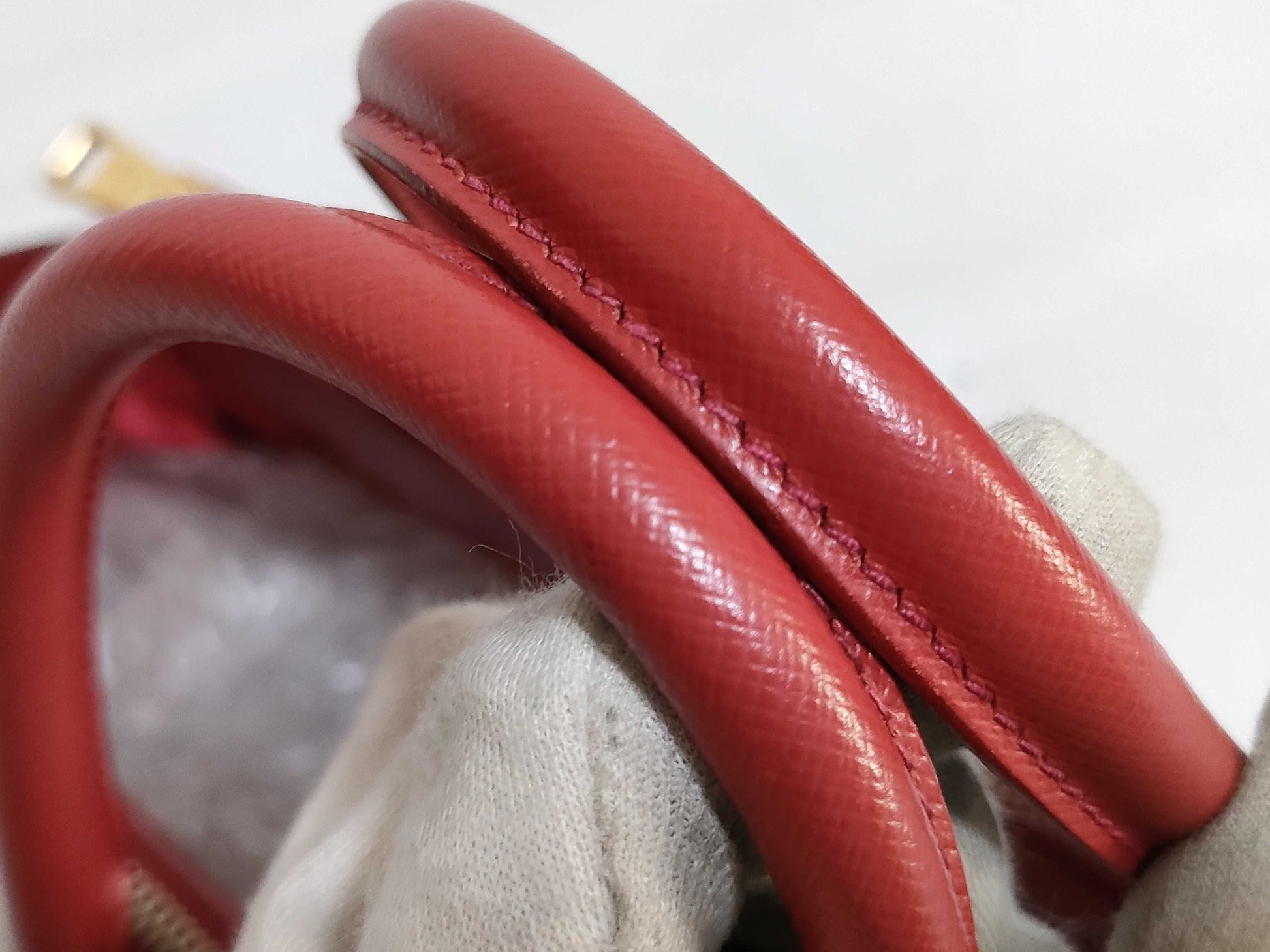 PRADA PRADA Prada Saffiano 2-Way Handbag Red Handbag