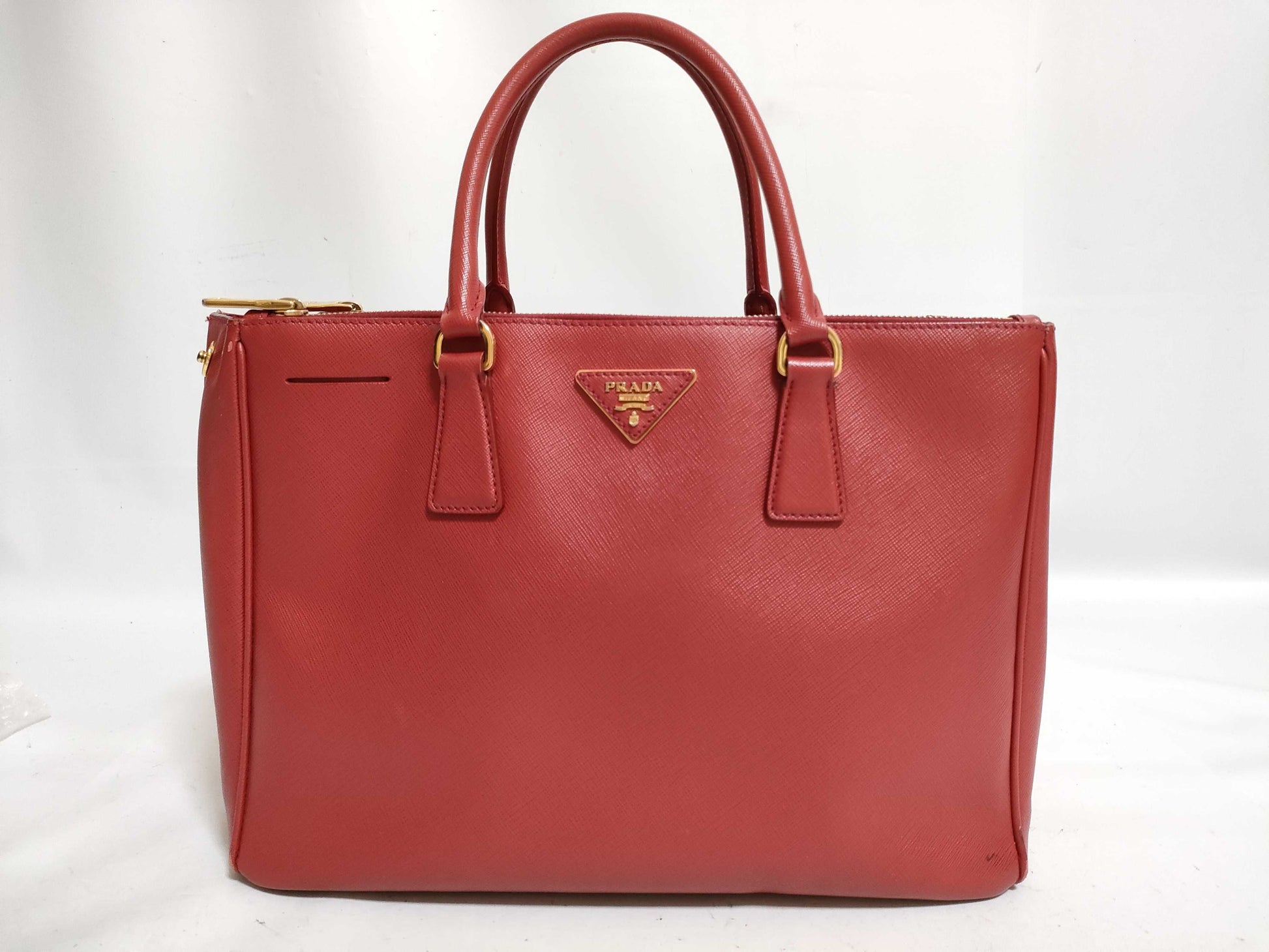 PRADA PRADA Prada Saffiano 2-Way Handbag Red Handbag