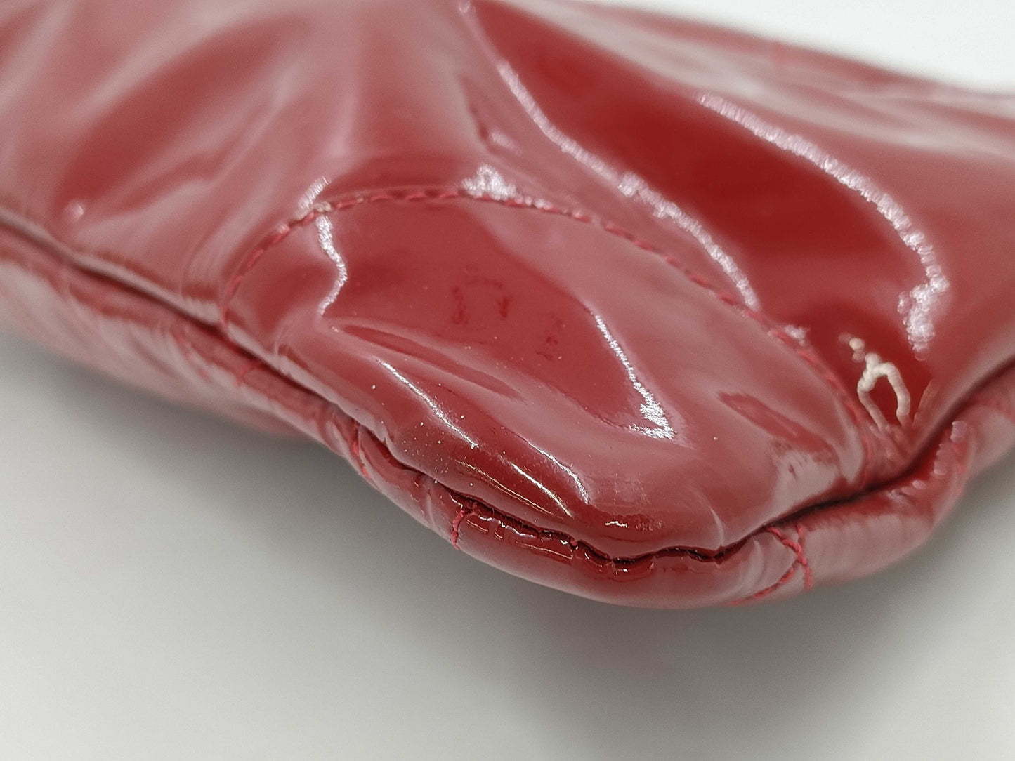 CHANEL CHANEL Enamel Chain Shoulder Bag Red Shoulder Bag